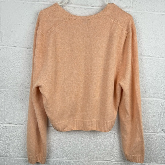 LESET Zoe Crop V Neck Pullover Peach Melange Size L - Picture 8 of 12